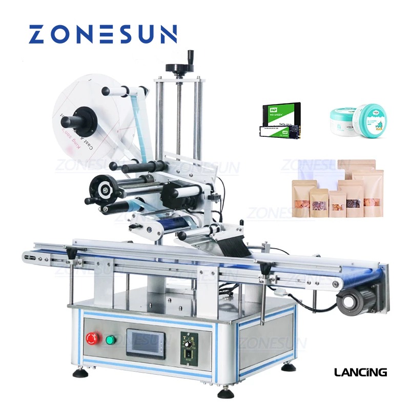 Side label applicator for bottles and cartons (portable)